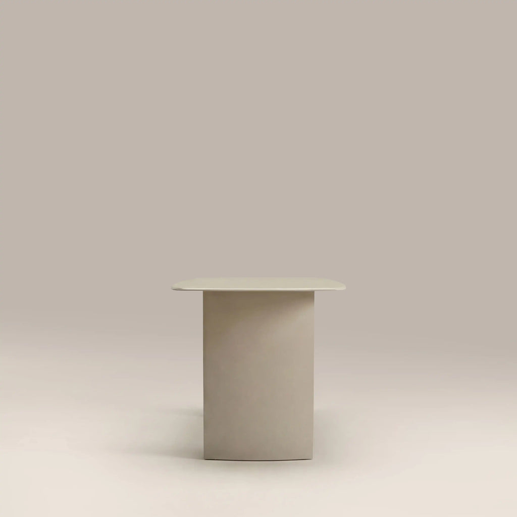 Jet 6 Seat Rectangle Dining Table | Soft Ecru Sandblasted Glass & High Gloss Soft Ecru — view 3