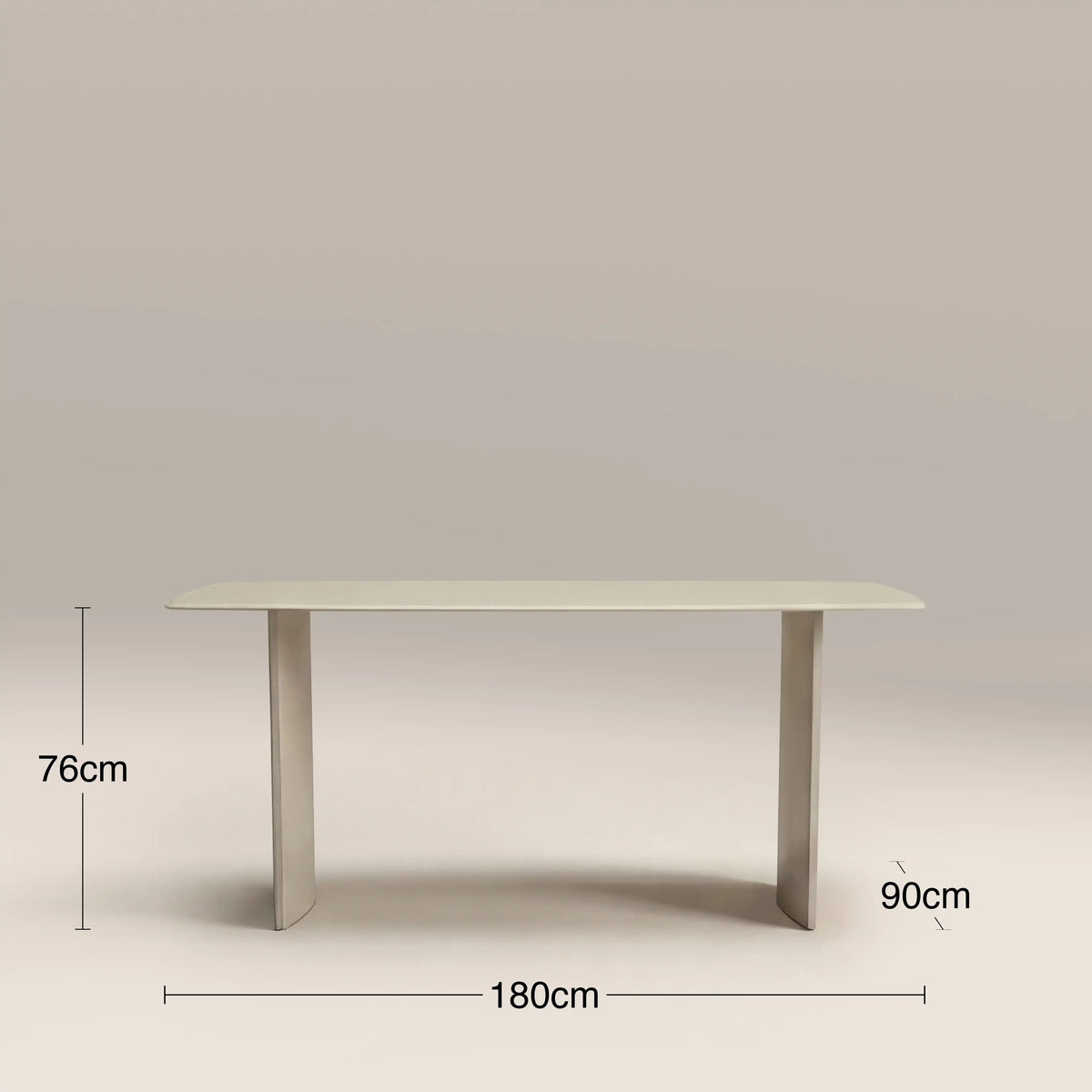 Jet 6 Seat Rectangle Dining Table | Soft Ecru Sandblasted Glass & High Gloss Soft Ecru — view 5
