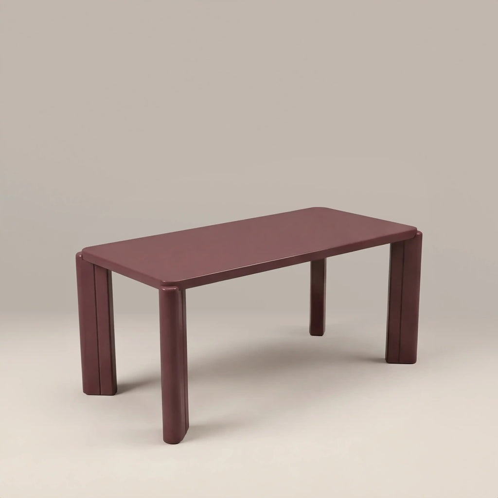 Kelby 6 Seat Rectangle Dining Table | High Gloss Cherry Red — view 3