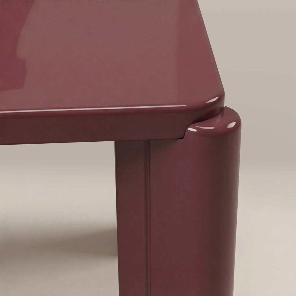 Kelby 6 Seat Rectangle Dining Table | High Gloss Cherry Red — view 5