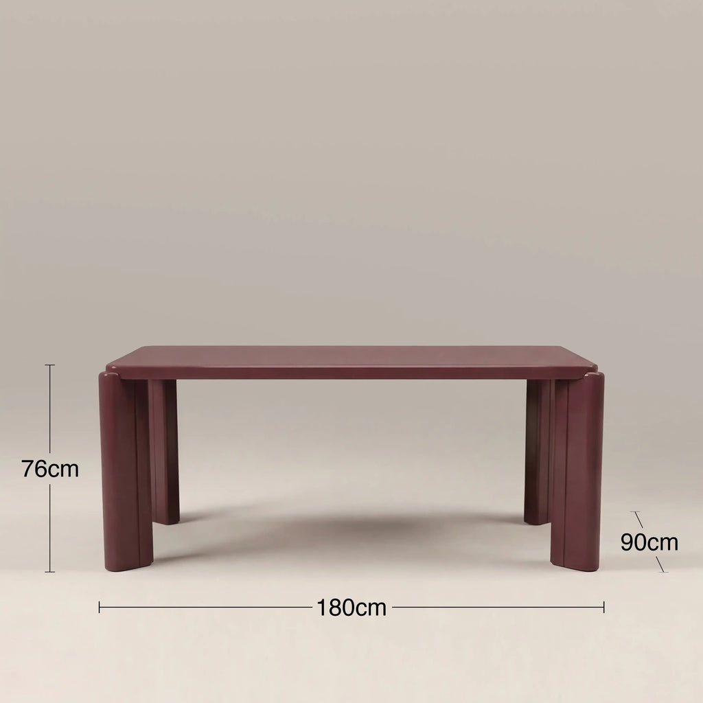Kelby 6 Seat Rectangle Dining Table | High Gloss Cherry Red — view 6