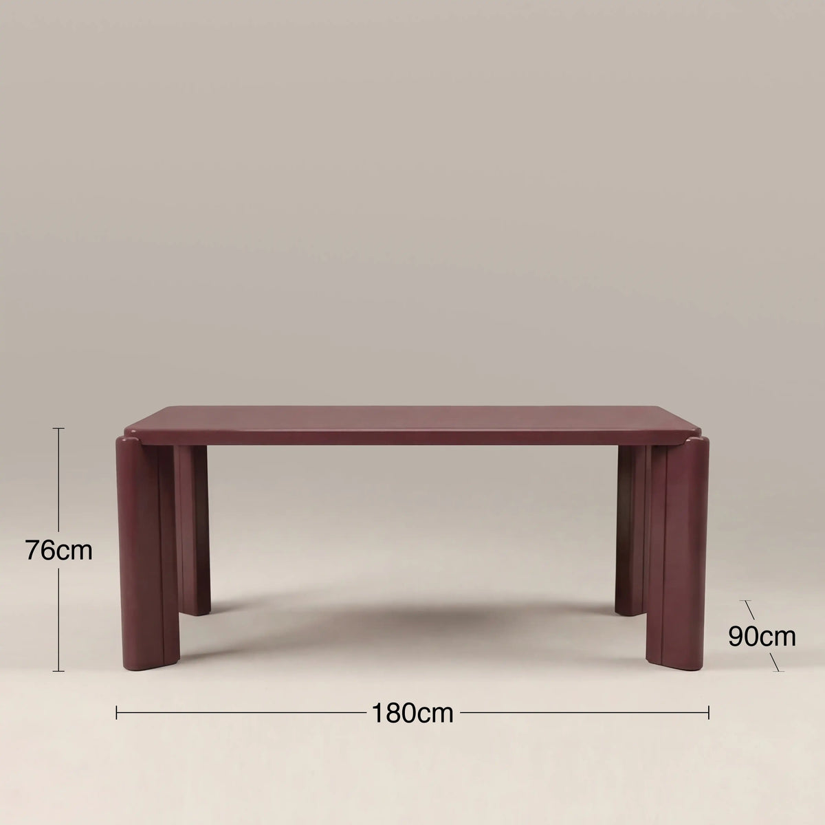 Kelby 6 Seat Rectangle Dining Table | High Gloss Cherry Red — view 6
