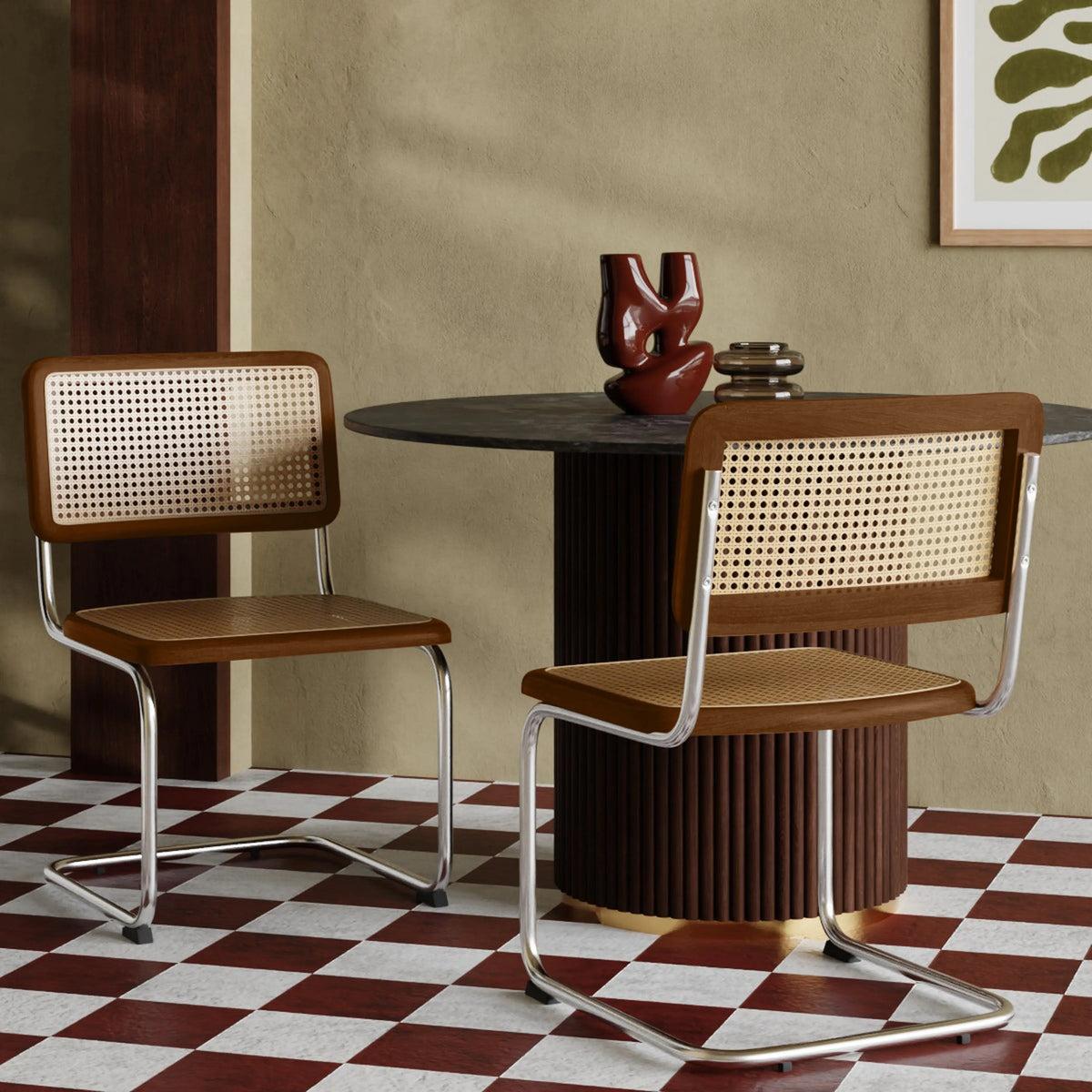 Kenton Dining Chair | Walnut & Chrome — dining chair from 2nd Time Around