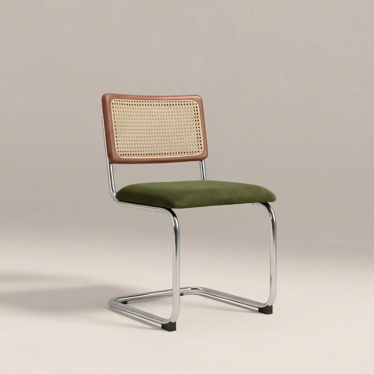 Kenton Dining Chair | Olive Green Sustainable Velvet & Chrome — view 2