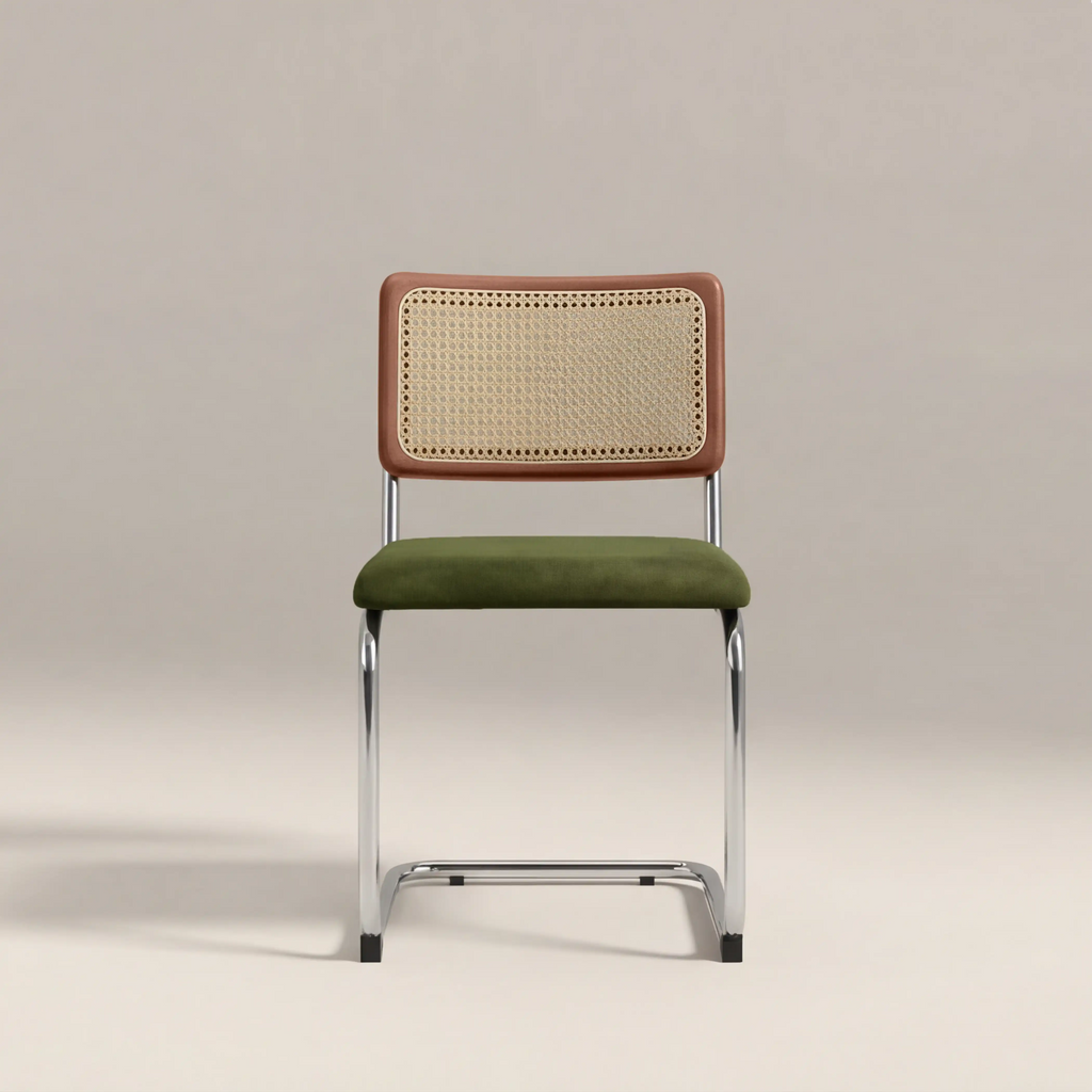 Kenton Dining Chair | Olive Green Sustainable Velvet & Chrome — view 3
