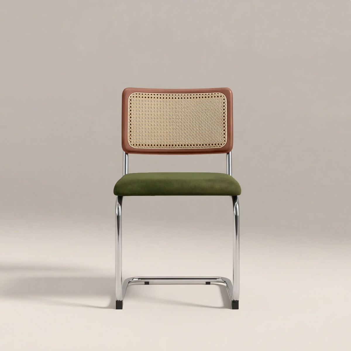 Kenton Dining Chair | Olive Green Sustainable Velvet & Chrome — view 3