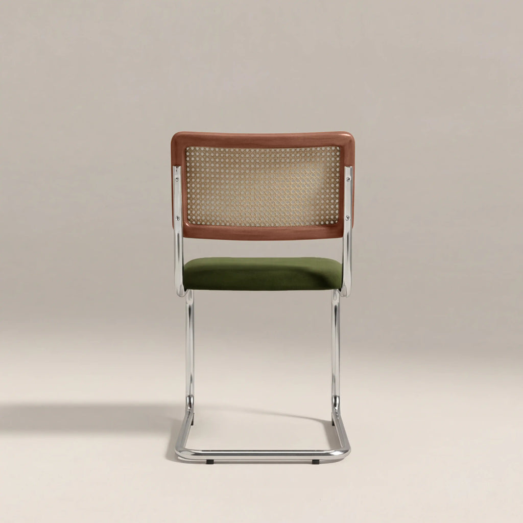 Kenton Dining Chair | Olive Green Sustainable Velvet & Chrome — view 6