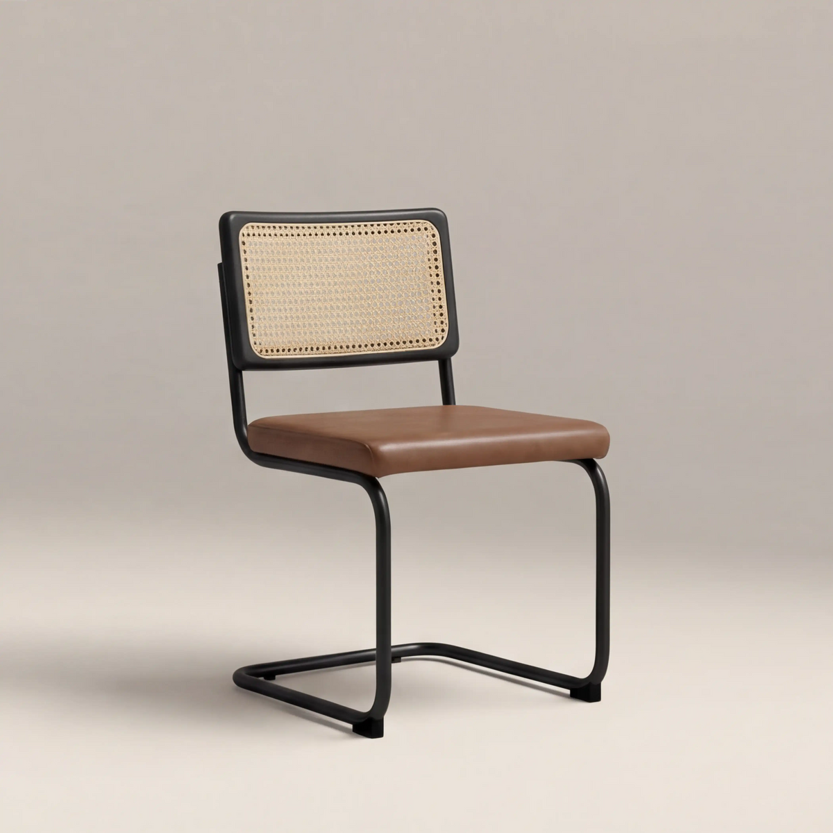 Kenton Dining Chair | Vintage Tan Faux Leather & Black — view 2