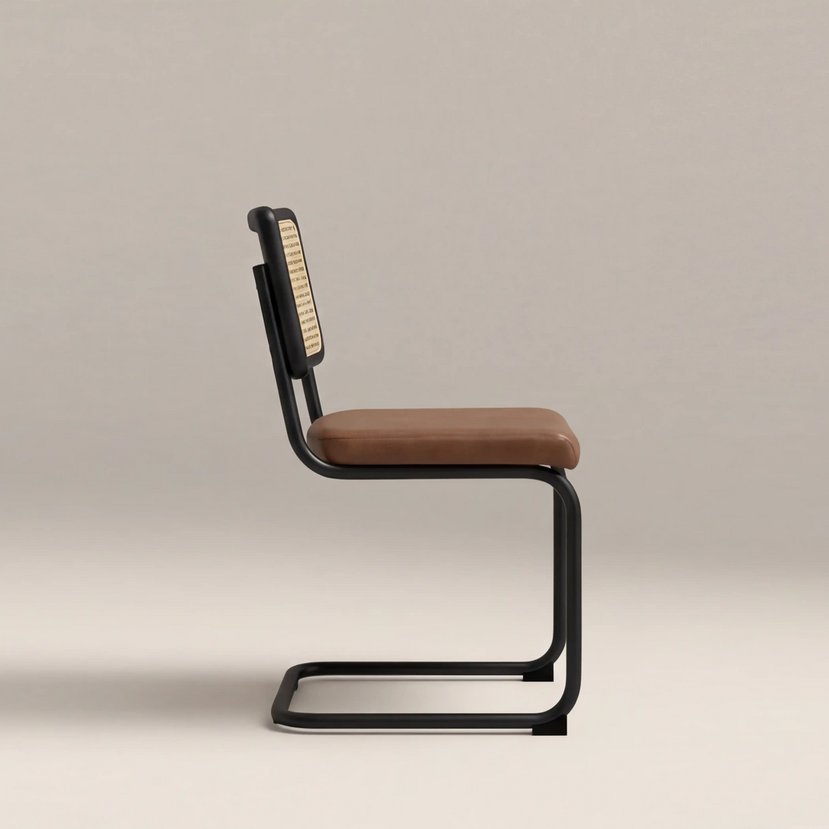 Kenton Dining Chair | Vintage Tan Faux Leather & Black — view 5