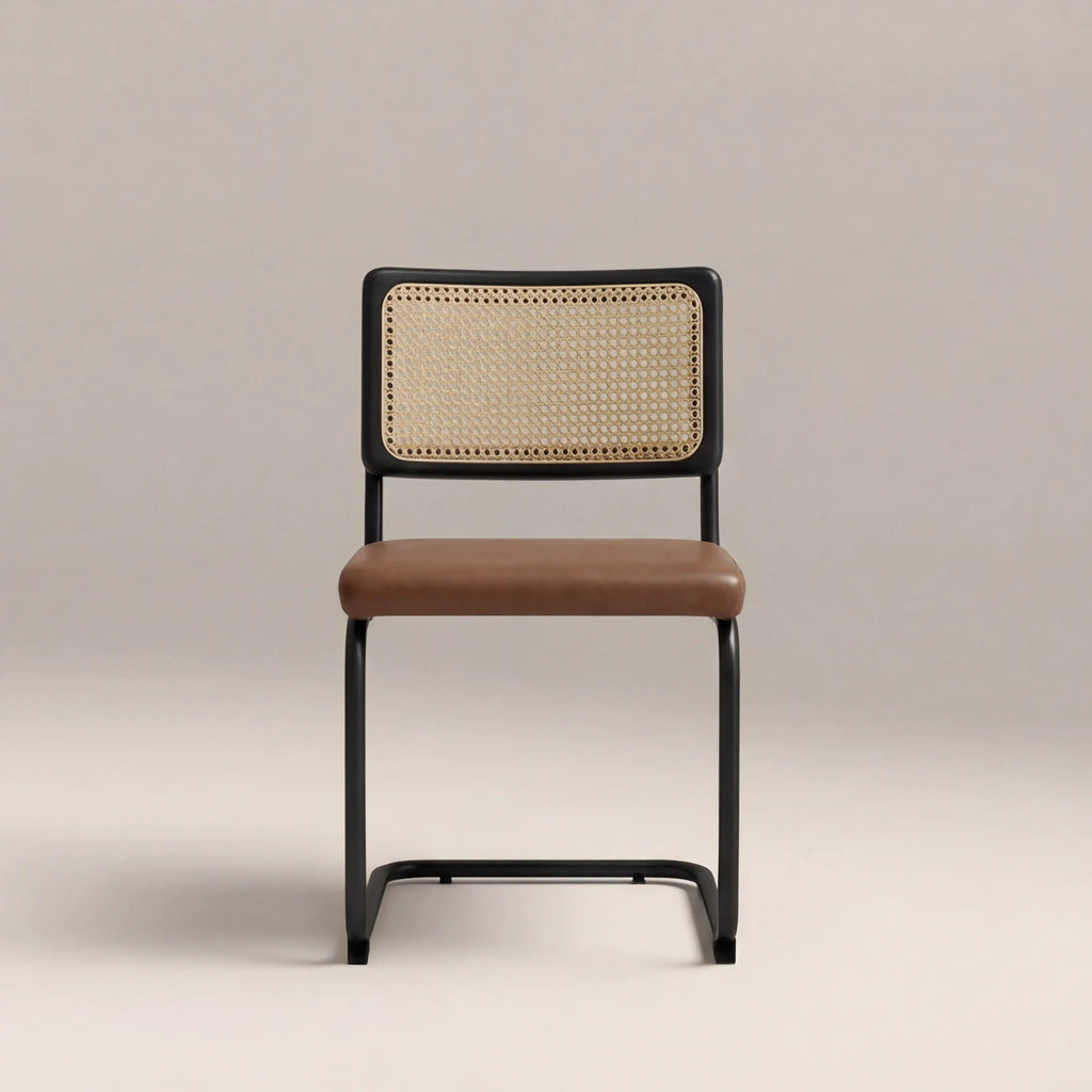 Kenton Dining Chair | Vintage Tan Faux Leather & Black — view 4