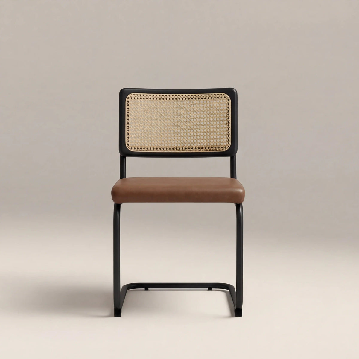 Kenton Dining Chair | Vintage Tan Faux Leather & Black — view 4
