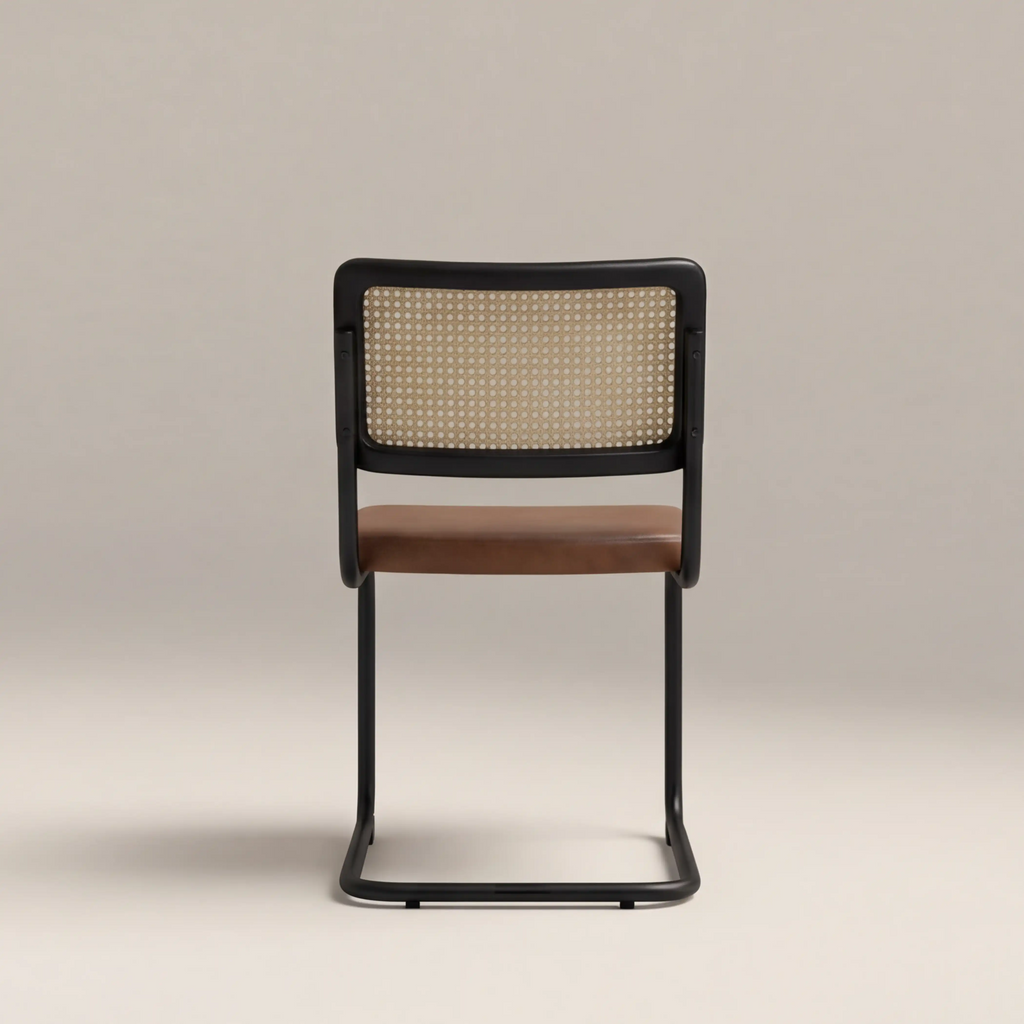 Kenton Dining Chair | Vintage Tan Faux Leather & Black — view 6