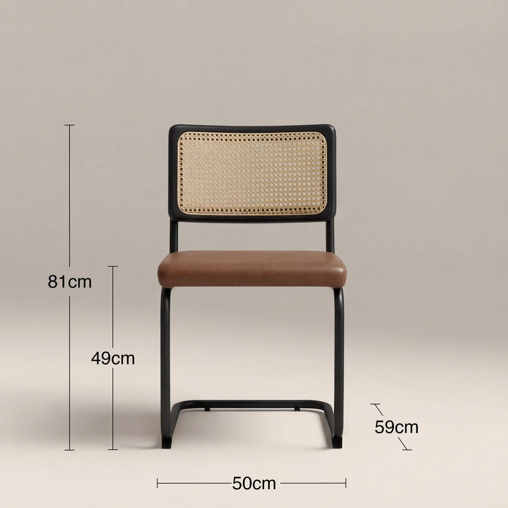 Kenton Dining Chair | Vintage Tan Faux Leather & Black — view 7