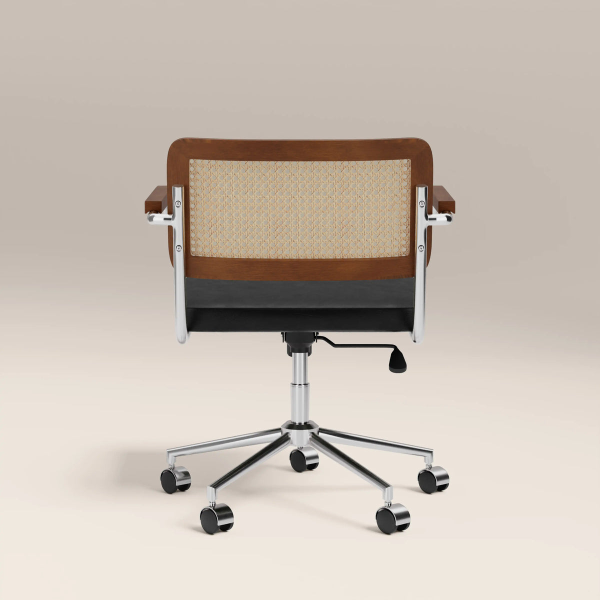 Kenton Office Chair | Vintage Black Faux Leather & Chrome — view 6