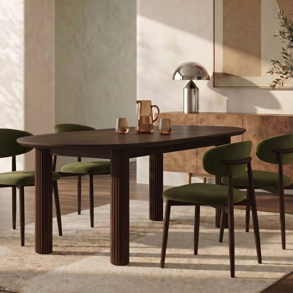 Skylar 6-8 Seat Oval Extendable Wooden Dining Table | Smoked Walnut — dining table from 2nd Time Around