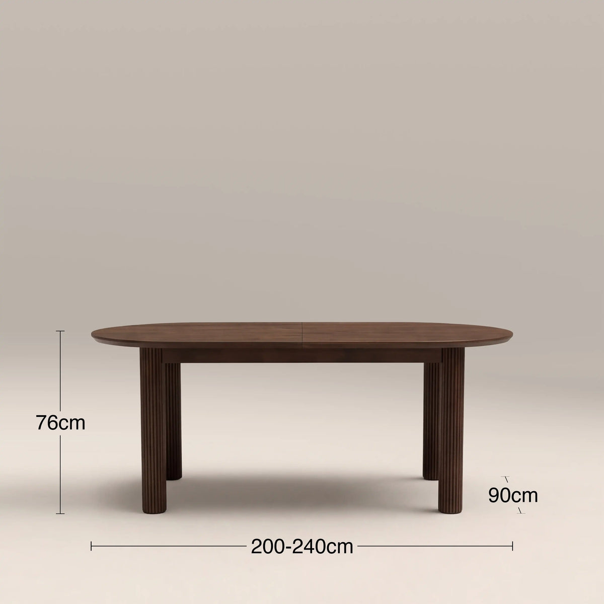 Skylar 6-8 Seat Oval Extendable Wooden Dining Table | Smoked Walnut — view 7