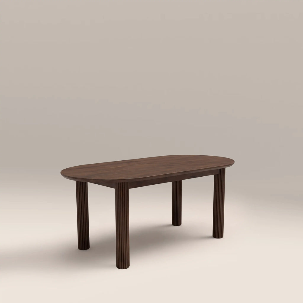 Skylar 6-8 Seat Oval Extendable Wooden Dining Table | Smoked Walnut — view 4