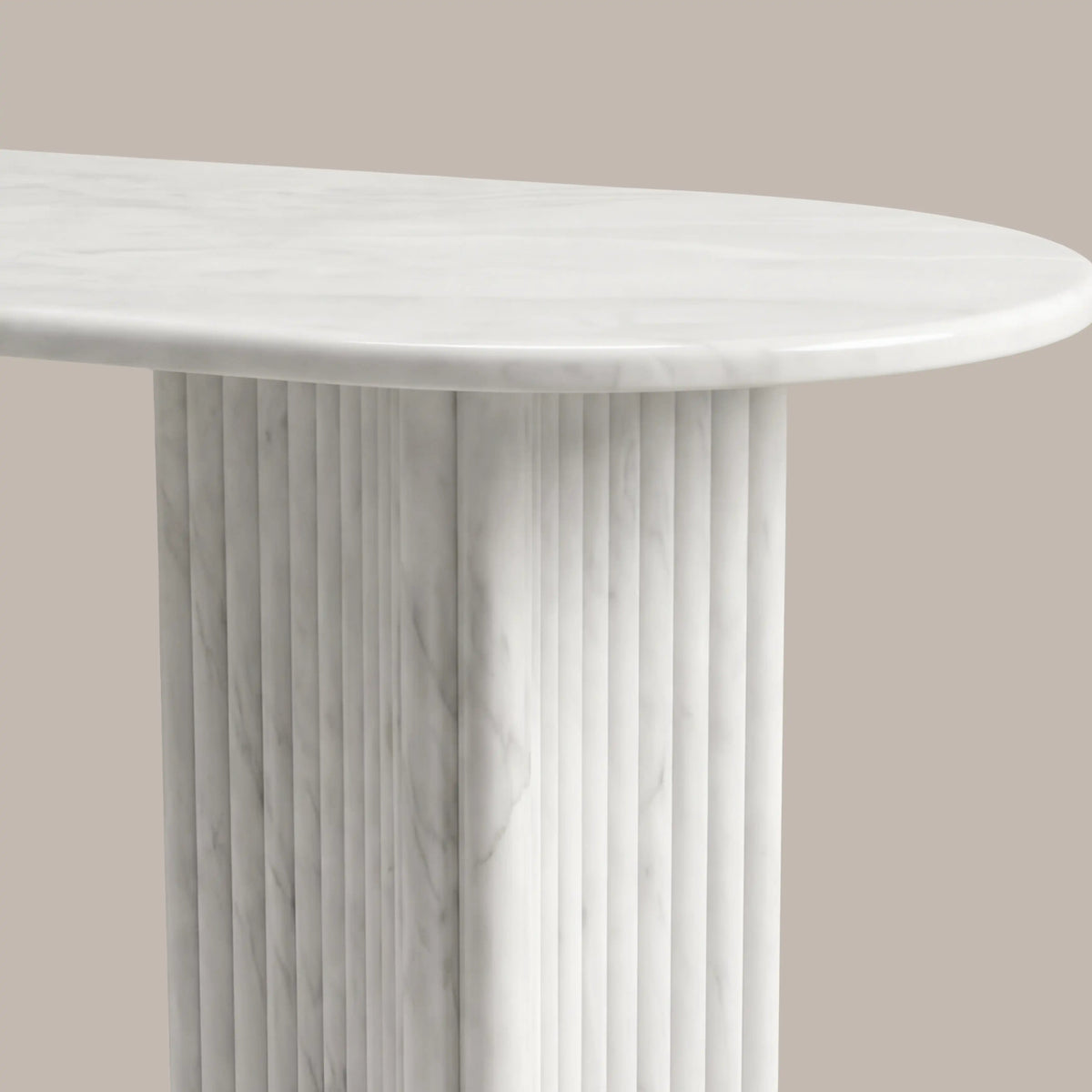 Jace Console Table | White Carrara Honed Marble Effect Stone — view 5