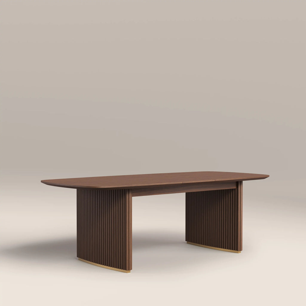 Caleb 6-8 Seat Rectangle Wooden Extendable Dining Table | Walnut — view 4