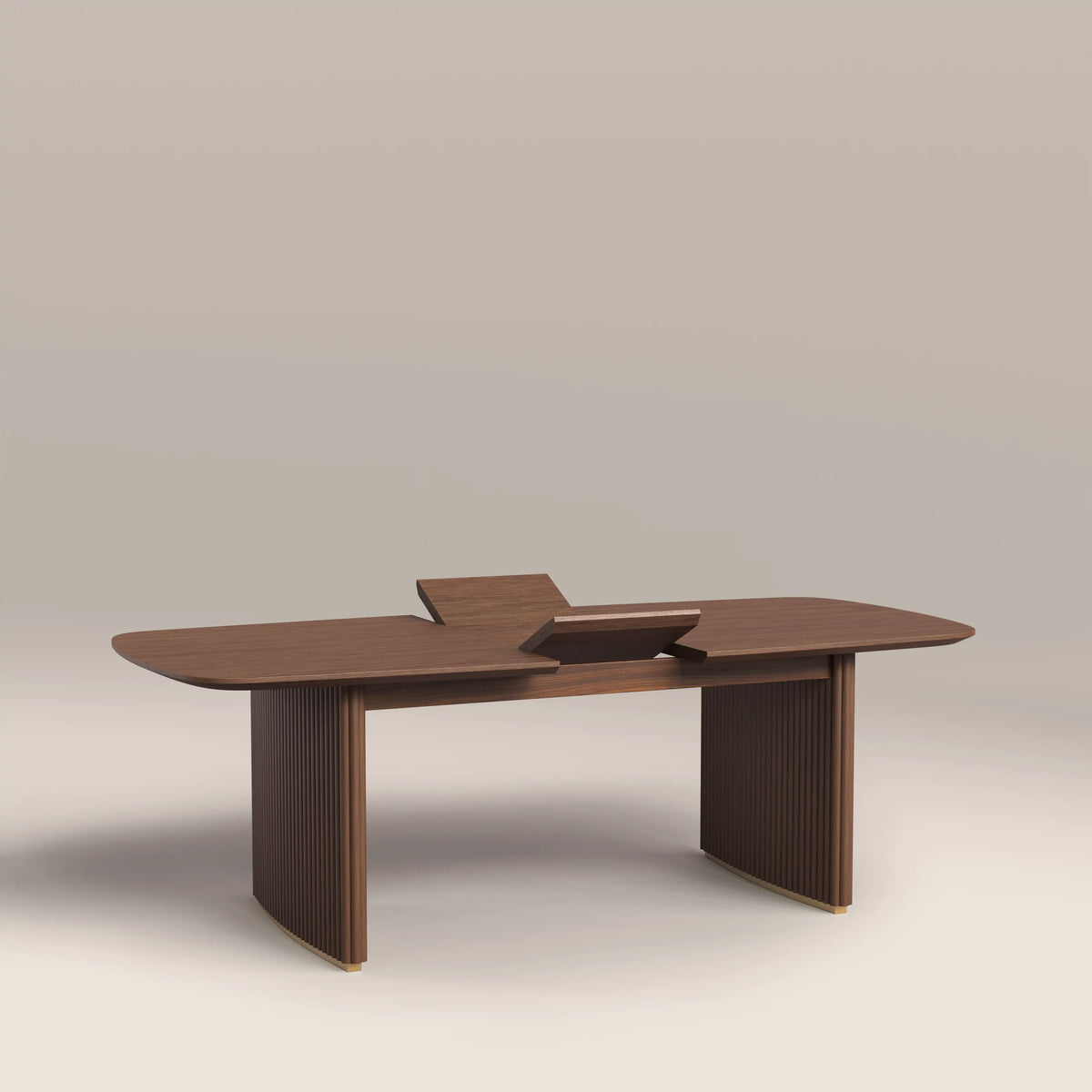 Caleb 6-8 Seat Rectangle Wooden Extendable Dining Table | Walnut — view 5