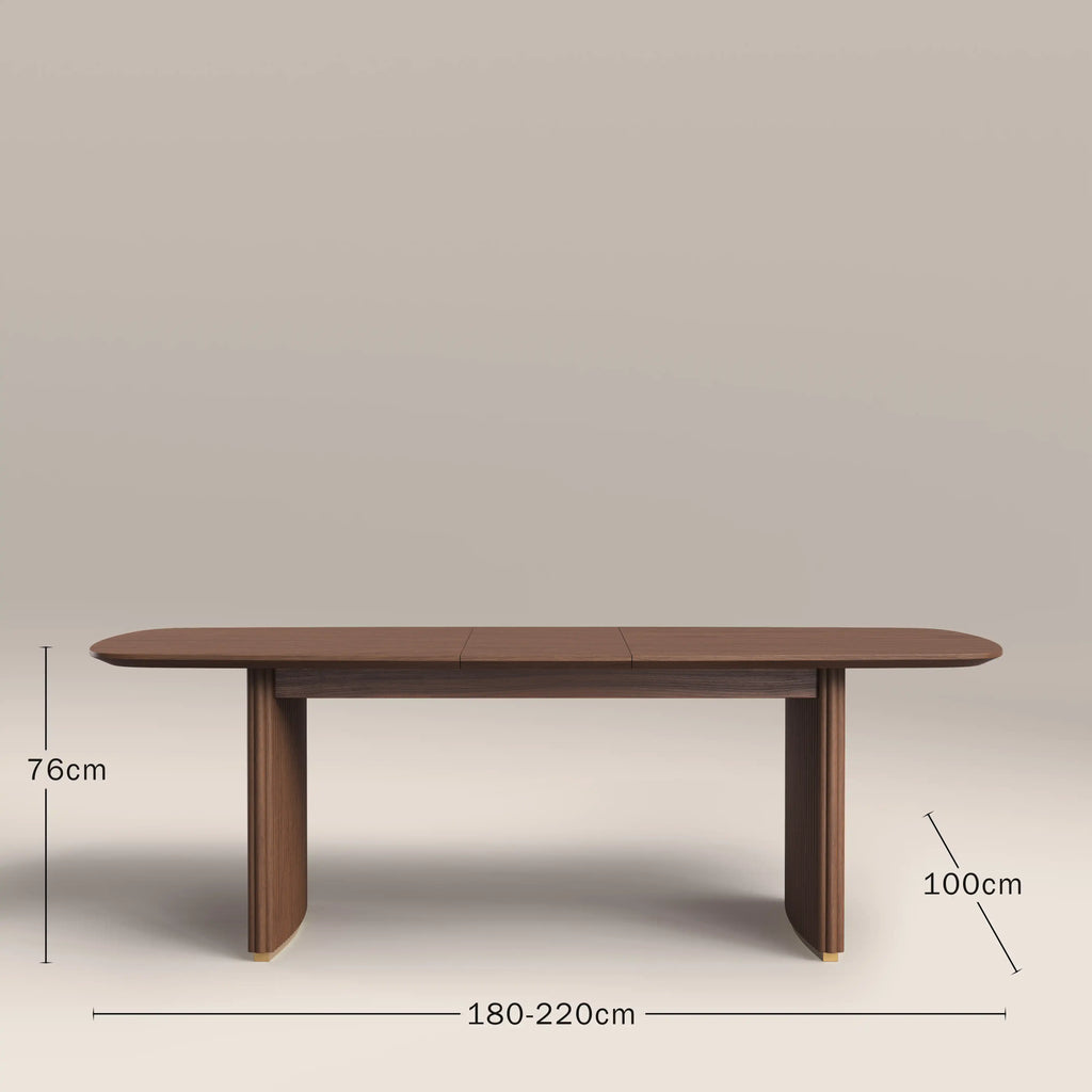 Caleb 6-8 Seat Rectangle Wooden Extendable Dining Table | Walnut — view 7