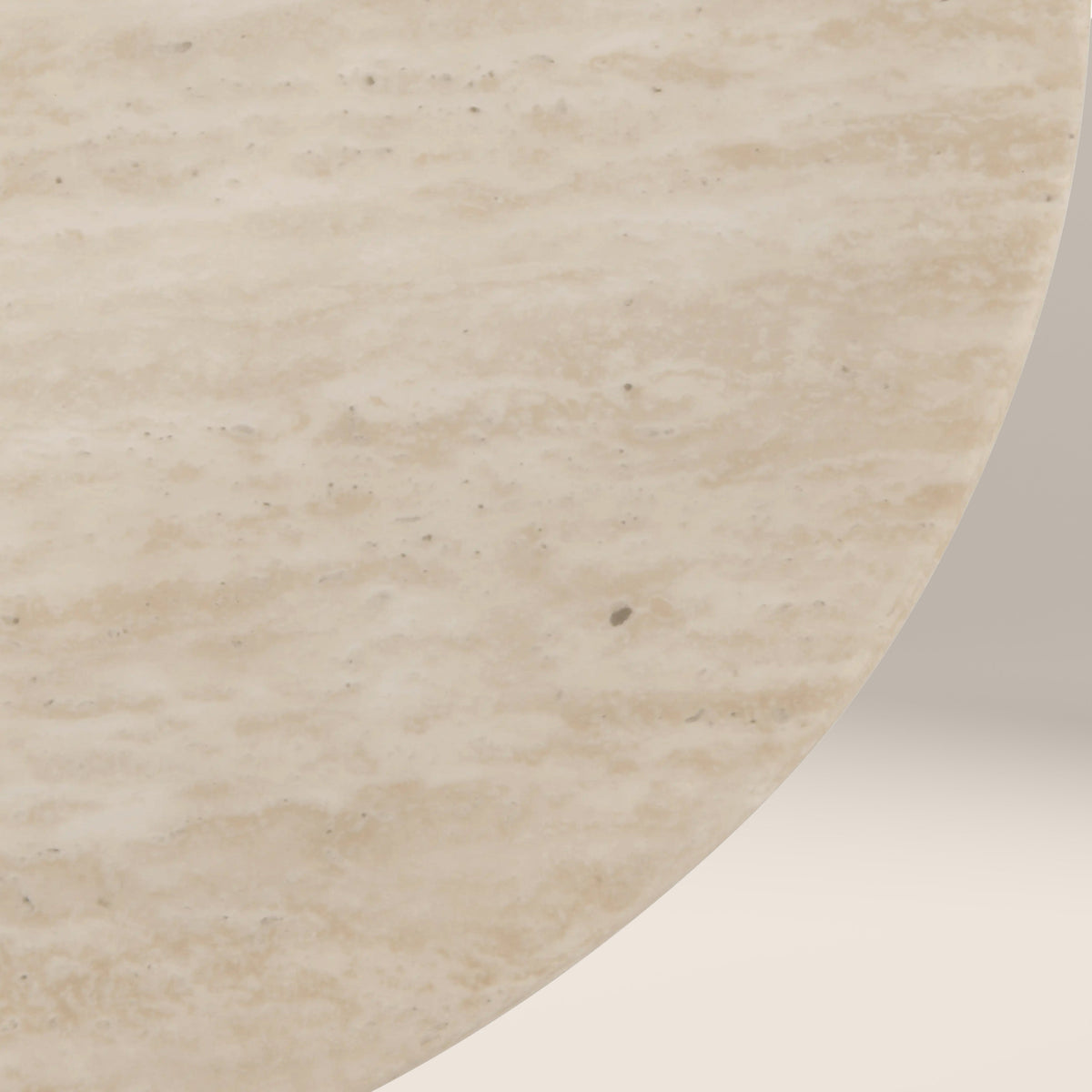 Oxborough 4 Seat Round Dining Table | Natural Travertine Effect Sintered Stone & Walnut — view 4