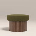 Alexis Storage Footstool | Moss Green Sustainable Mohair Velvet & Walnut — footstool from 2nd Time Around