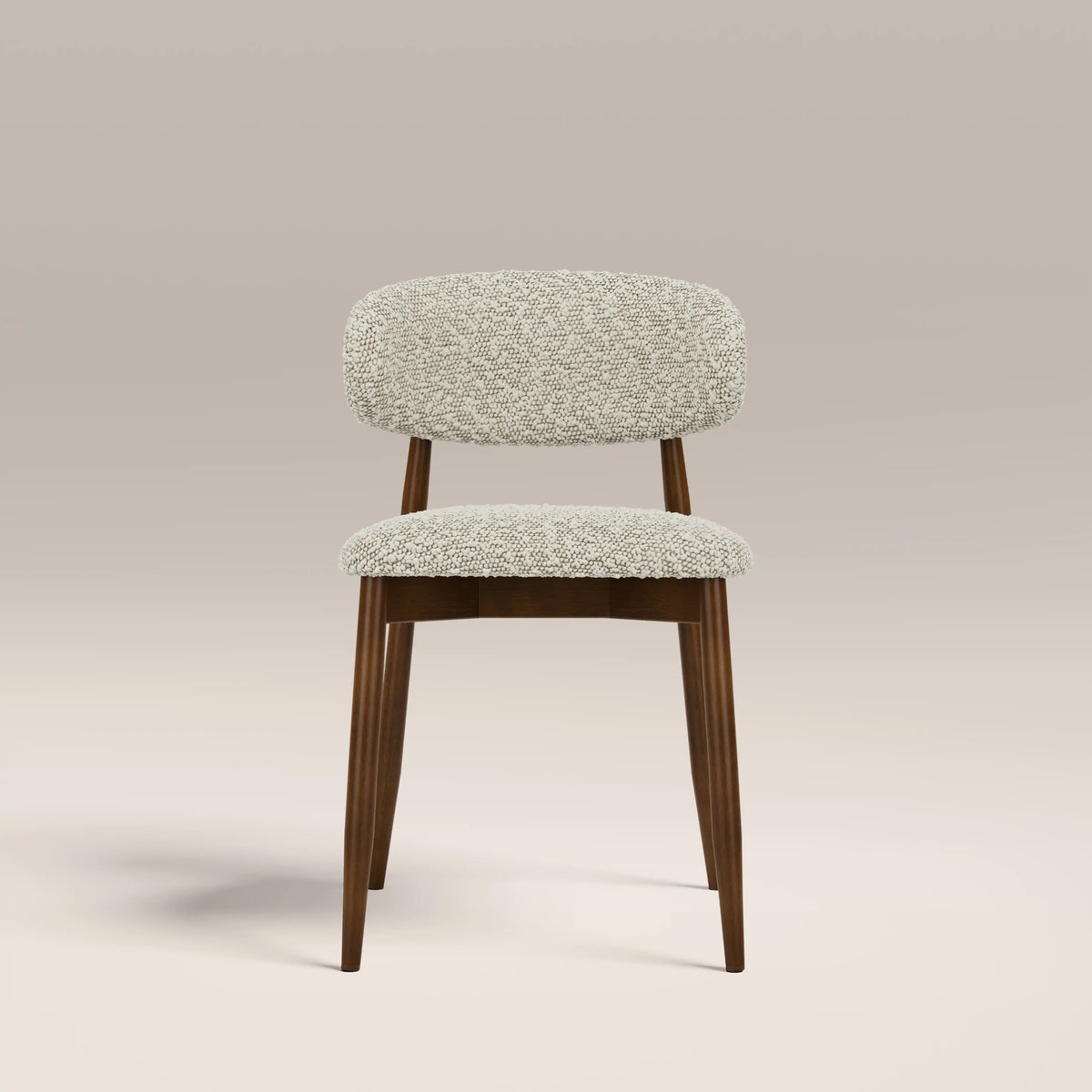 Halston Wooden Dining Chair | Speckled Stone Sustainable Boucle & Walnut — view 4