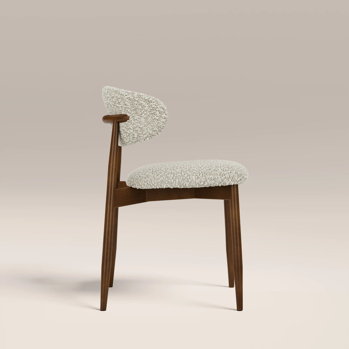 Halston Wooden Dining Chair | Speckled Stone Sustainable Boucle & Walnut — view 5