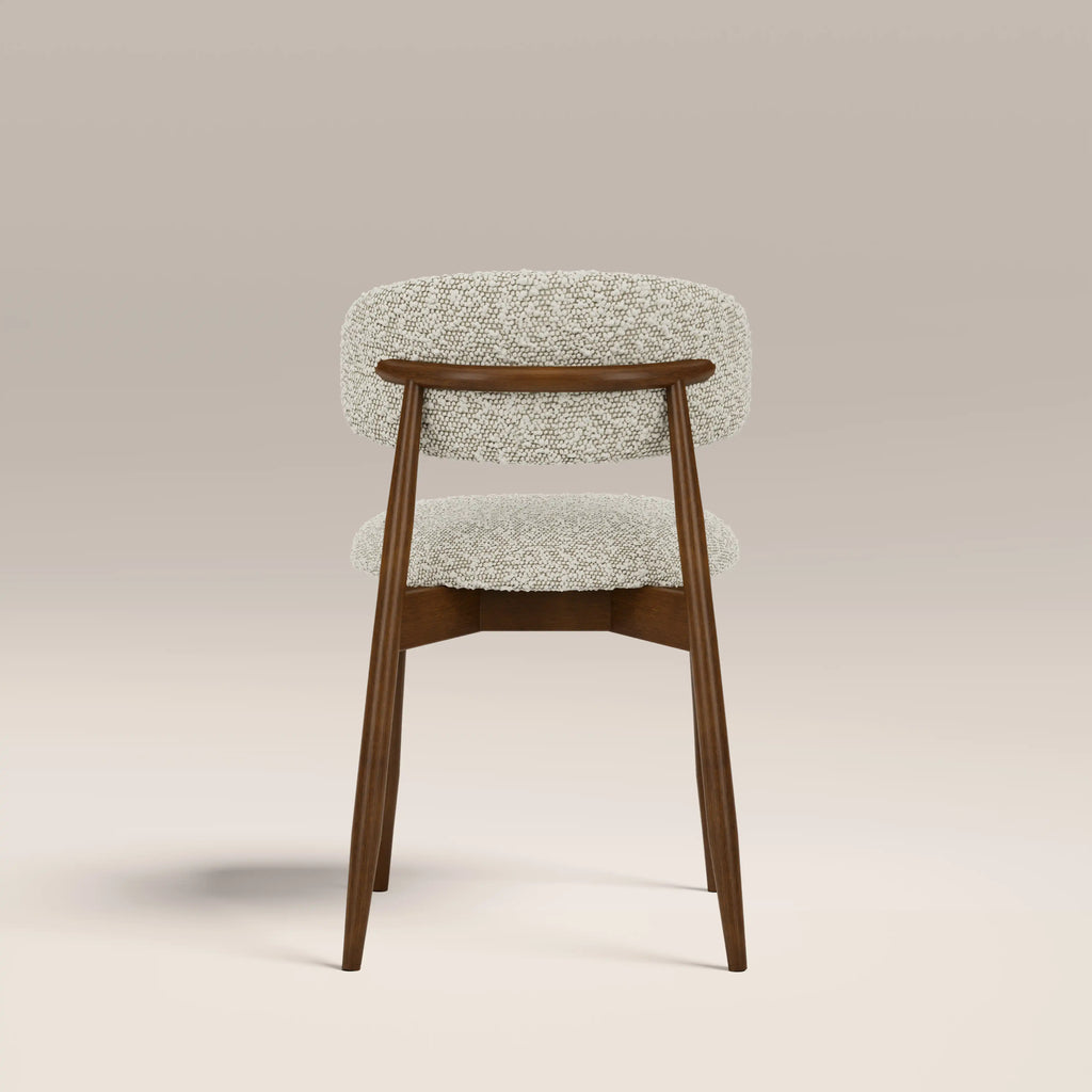 Halston Wooden Dining Chair | Speckled Stone Sustainable Boucle & Walnut — view 7