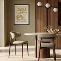 Halston Dining Chair | Soft Barley Sustainable Mohair Velvet & Walnut — dining chair from 2nd Time Around