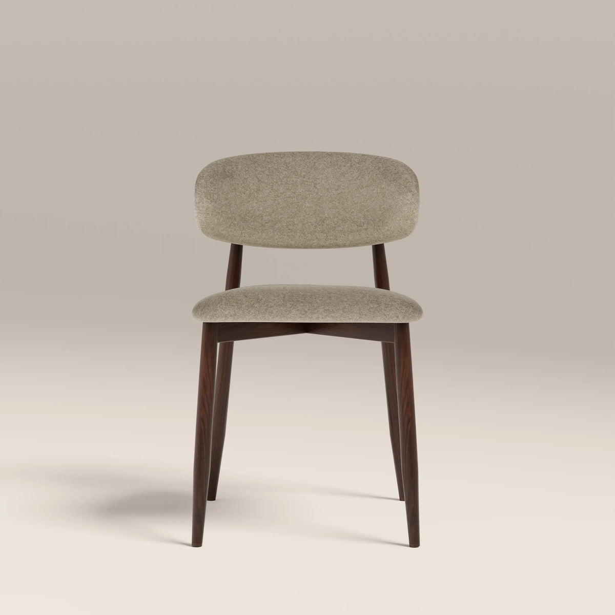 Halston Dining Chair | Soft Barley Sustainable Mohair Velvet & Walnut — view 4