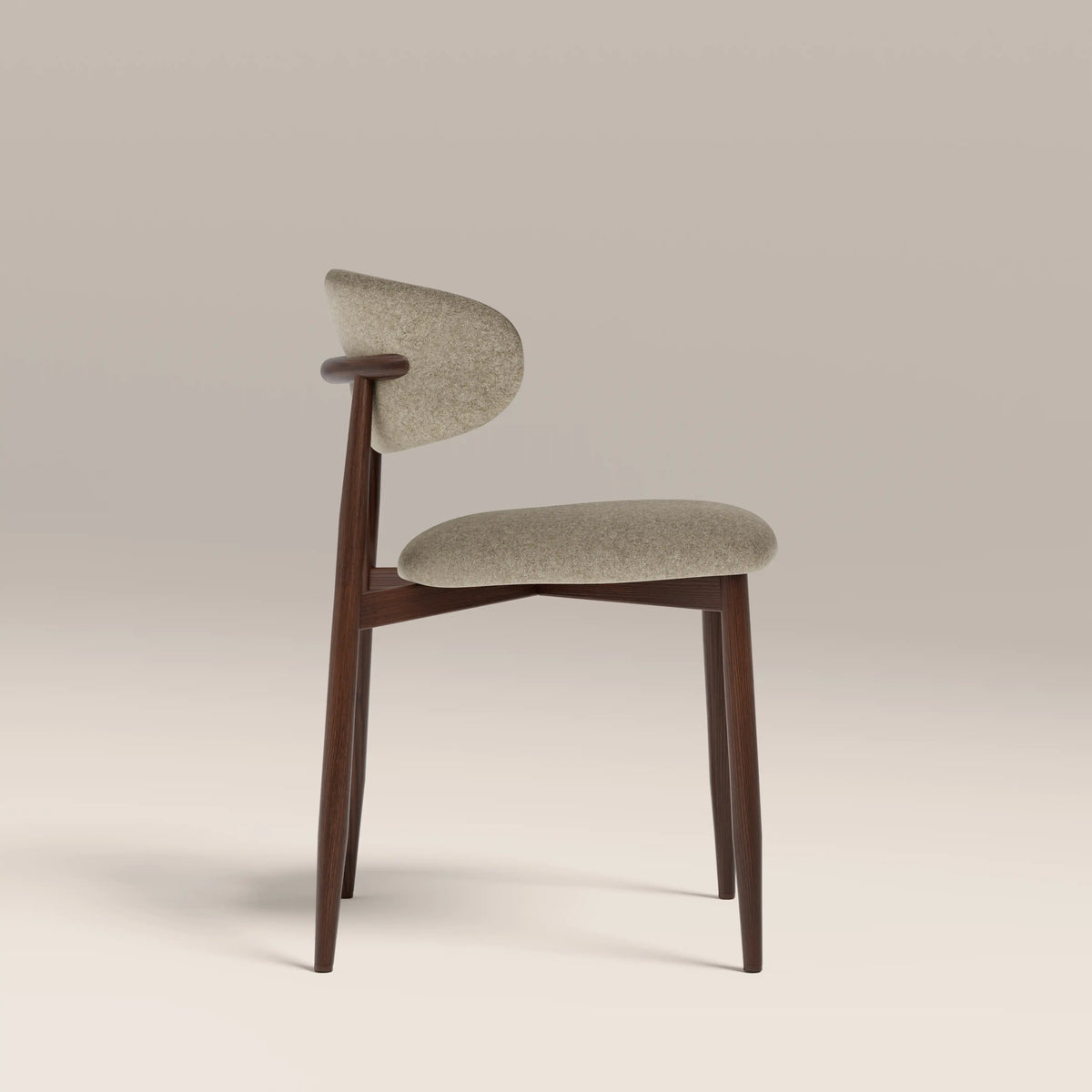 Halston Dining Chair | Soft Barley Sustainable Mohair Velvet & Walnut — view 5