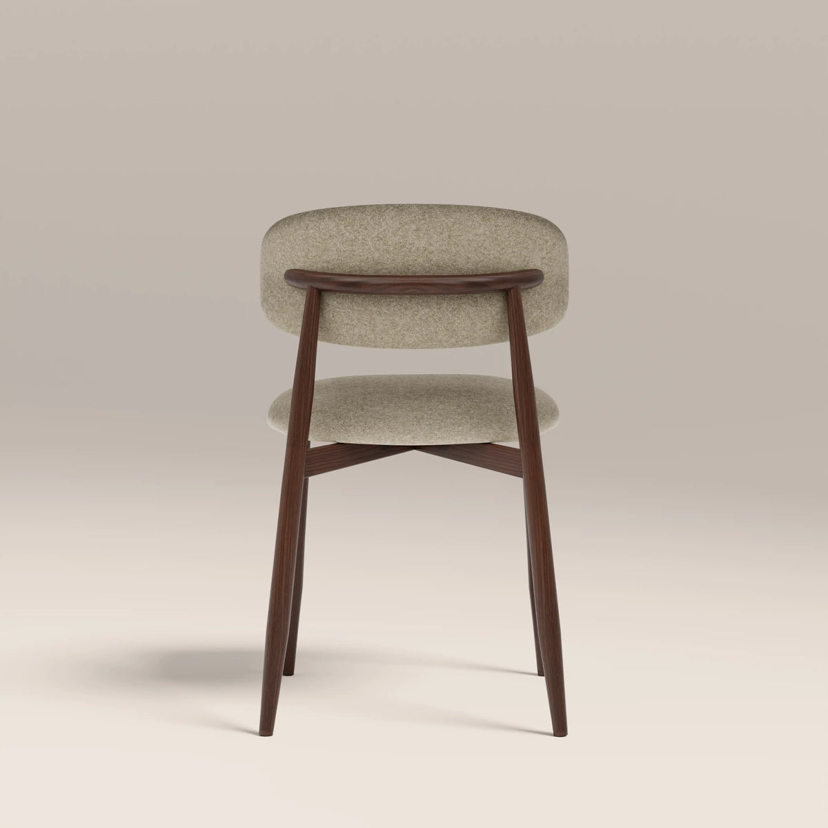 Halston Dining Chair | Soft Barley Sustainable Mohair Velvet & Walnut — view 7