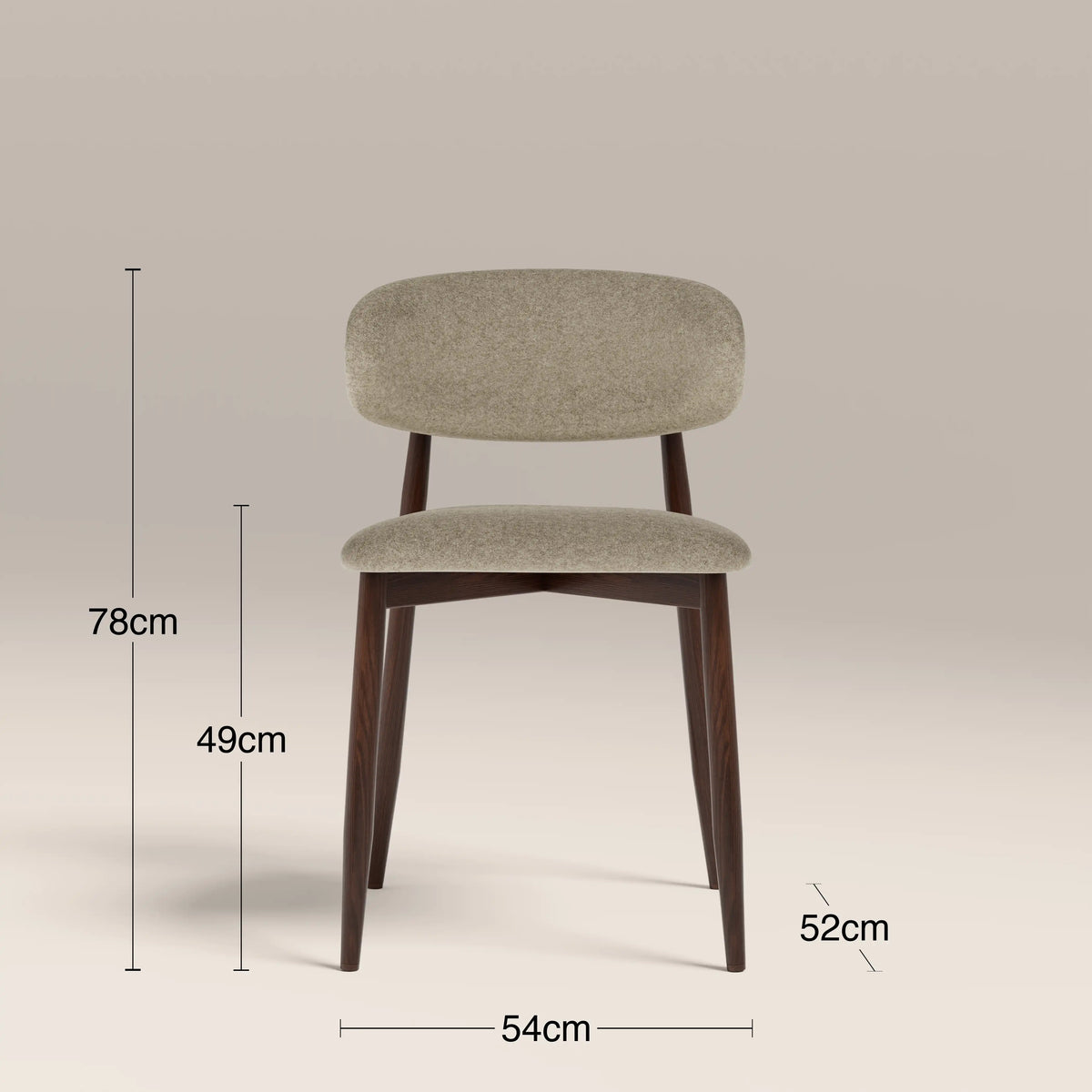 Halston Dining Chair | Soft Barley Sustainable Mohair Velvet & Walnut — view 8
