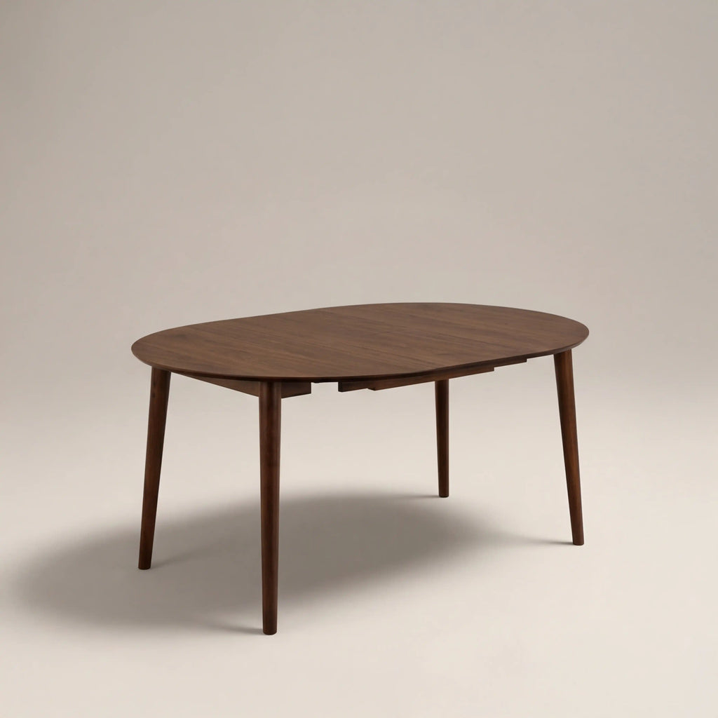 Montreux 4-6 Seat Round Wooden Extendable Dining Table | Walnut — view 6