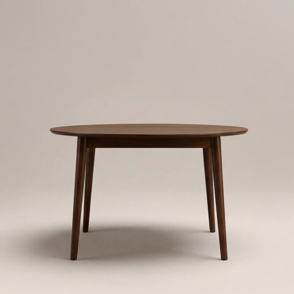 Montreux 4-6 Seat Round Wooden Extendable Dining Table | Walnut — view 2