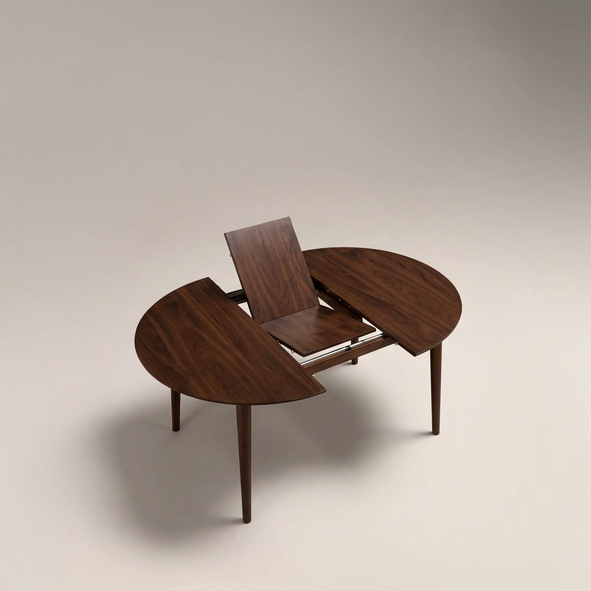 Montreux 4-6 Seat Round Wooden Extendable Dining Table | Walnut — view 5