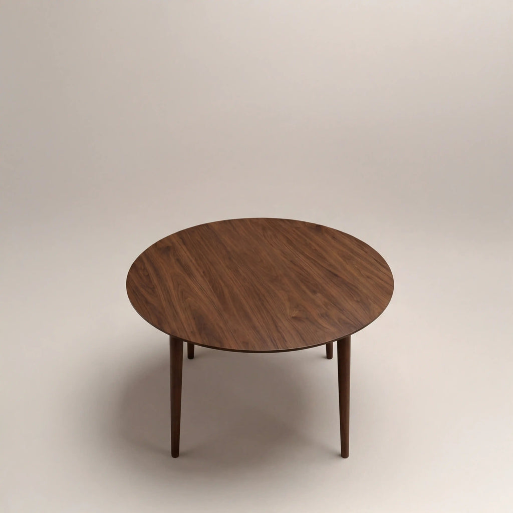 Montreux 4-6 Seat Round Wooden Extendable Dining Table | Walnut — view 4