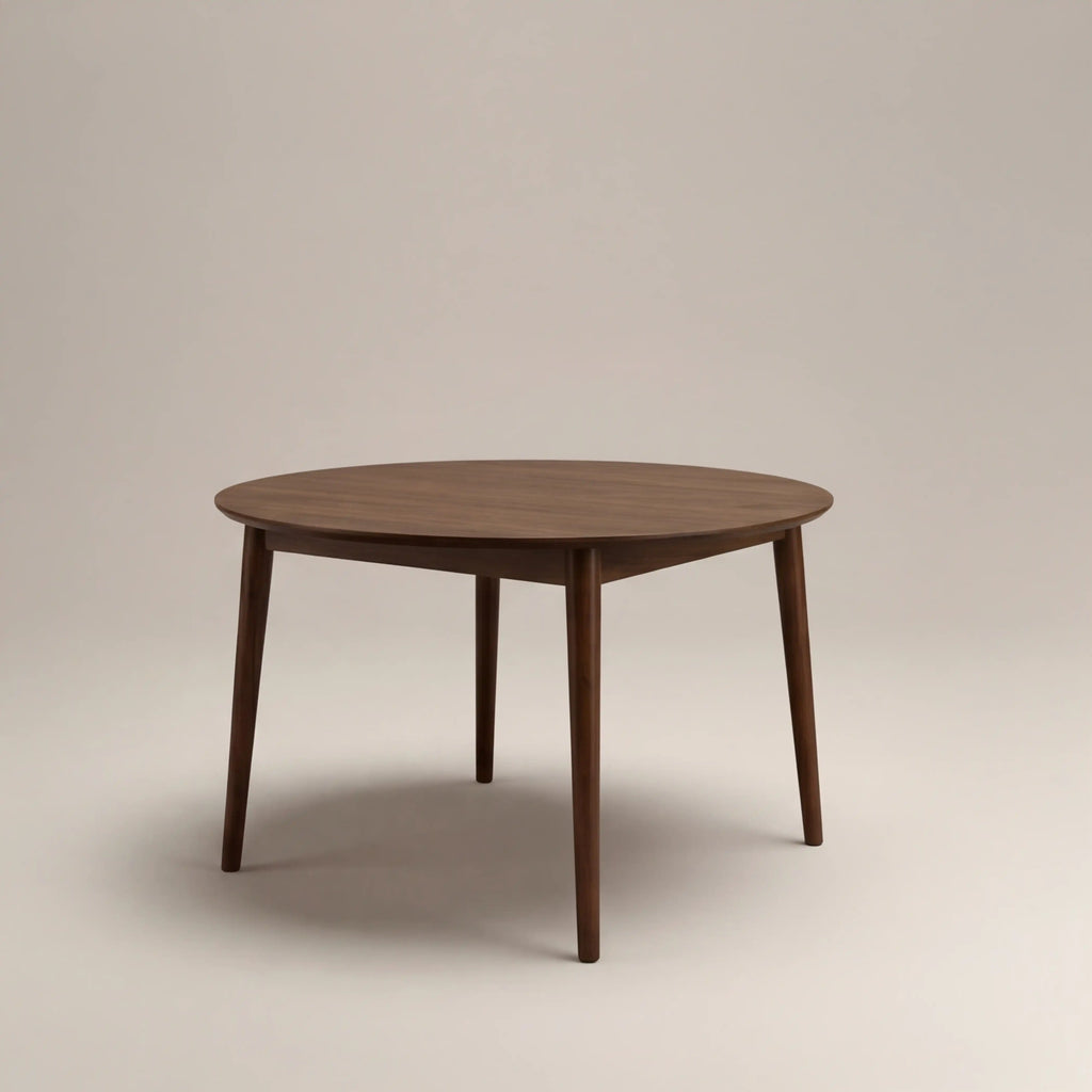 Montreux 4-6 Seat Round Wooden Extendable Dining Table | Walnut — view 3