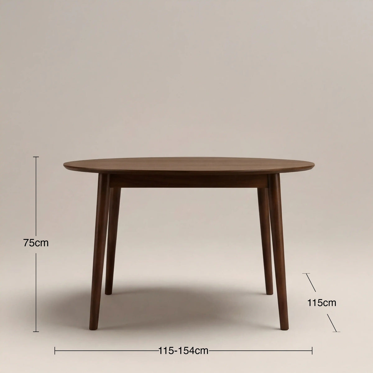 Montreux 4-6 Seat Round Wooden Extendable Dining Table | Walnut — view 8