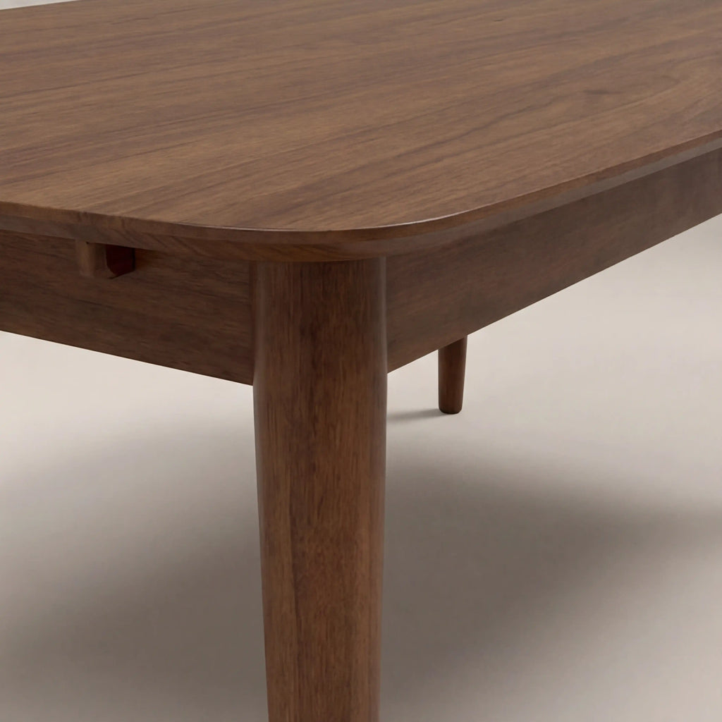 Abbe 6-8 Seat Rectangle Wooden Extendable Dining Table | Walnut — view 8