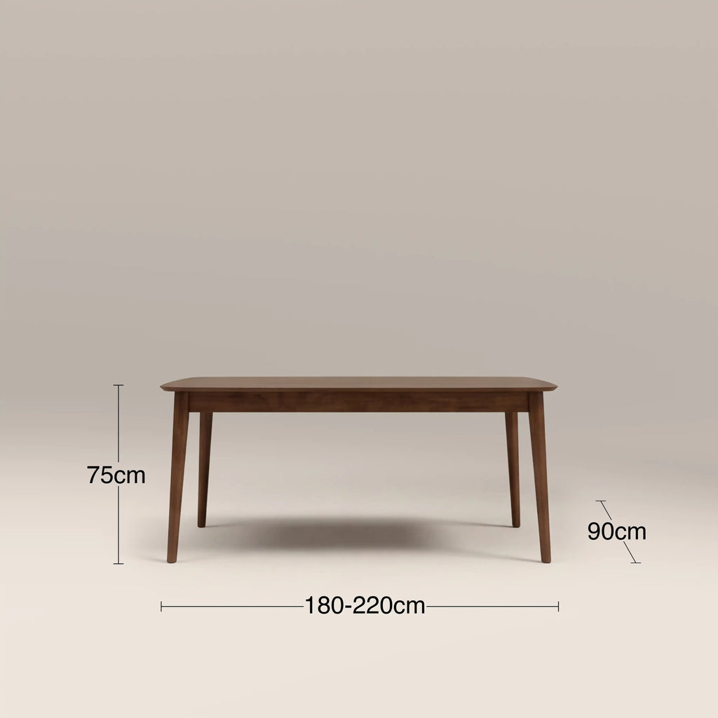 Abbe 6-8 Seat Rectangle Wooden Extendable Dining Table | Walnut — view 9