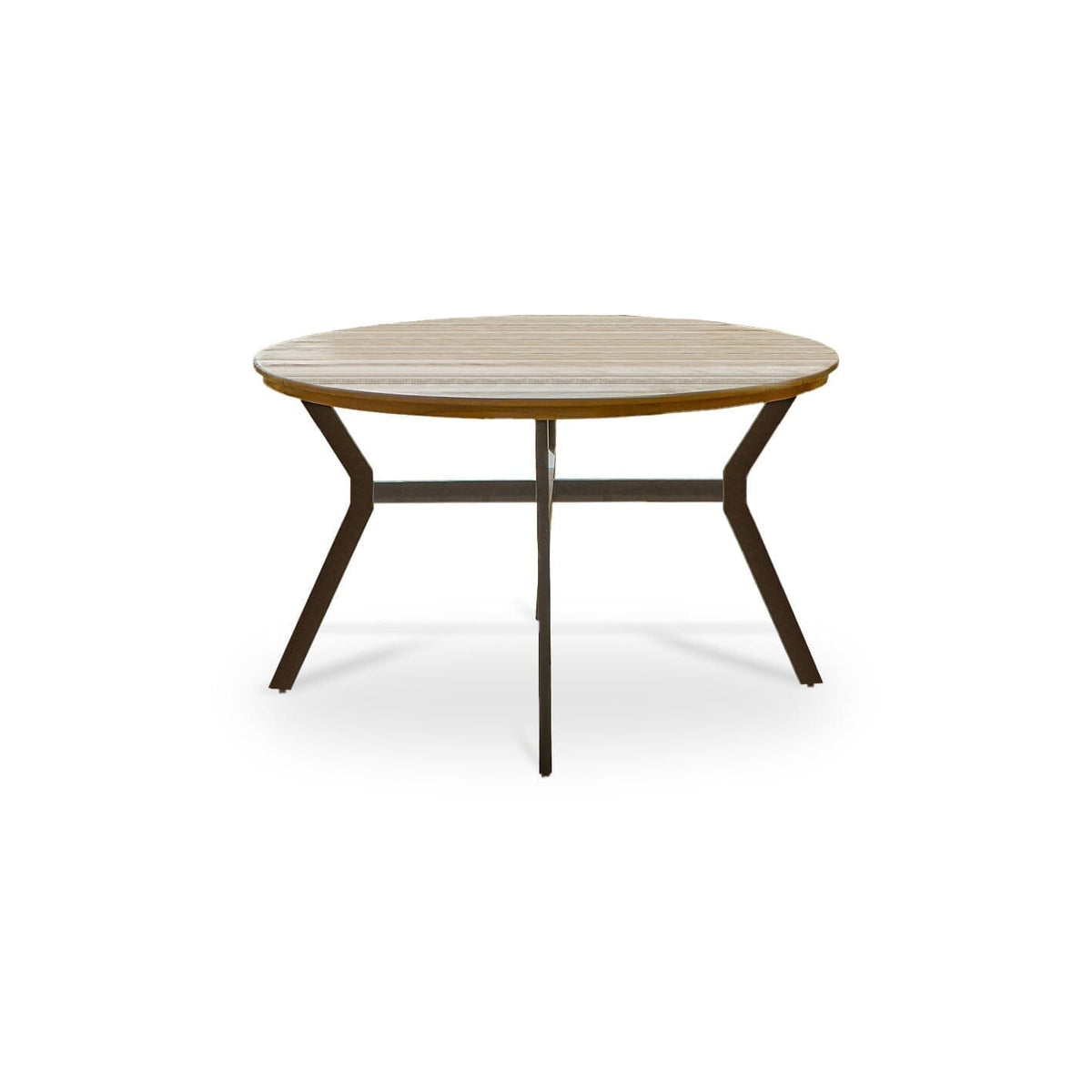 Ezra 4 Seater Round Wooden Garden Set with Ryder Black Chairs — view 8