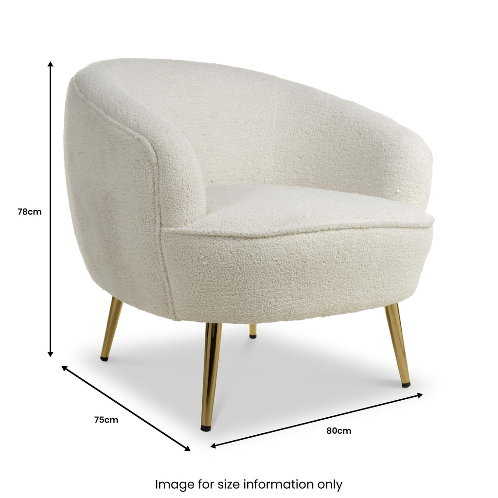 Elska White Boucle Tub Chair — view 2