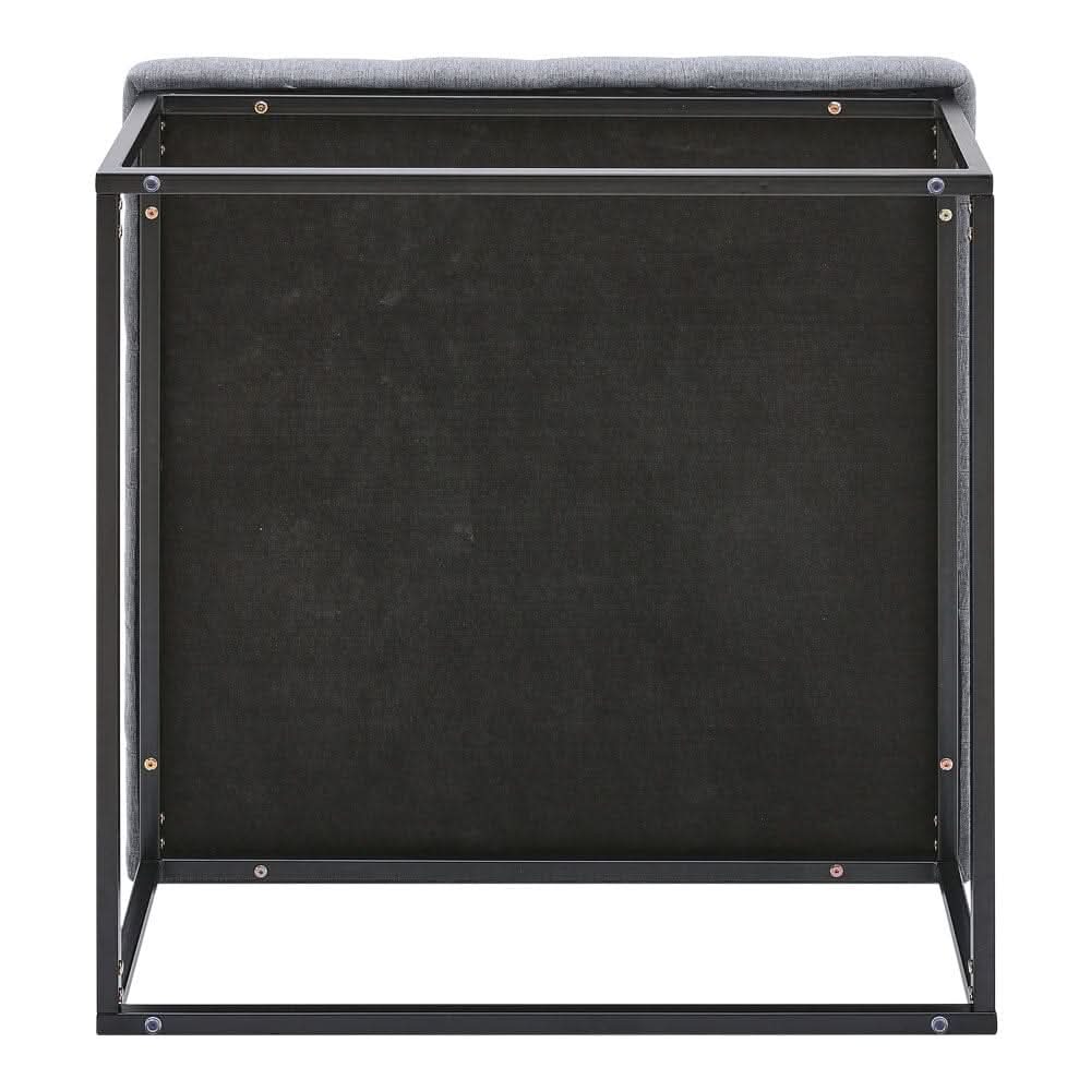 84cm W Square Linen Footstool with Metal Frame — view 4