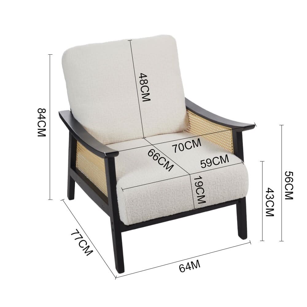 Direct Mid Century Rattan Armchair — view 5