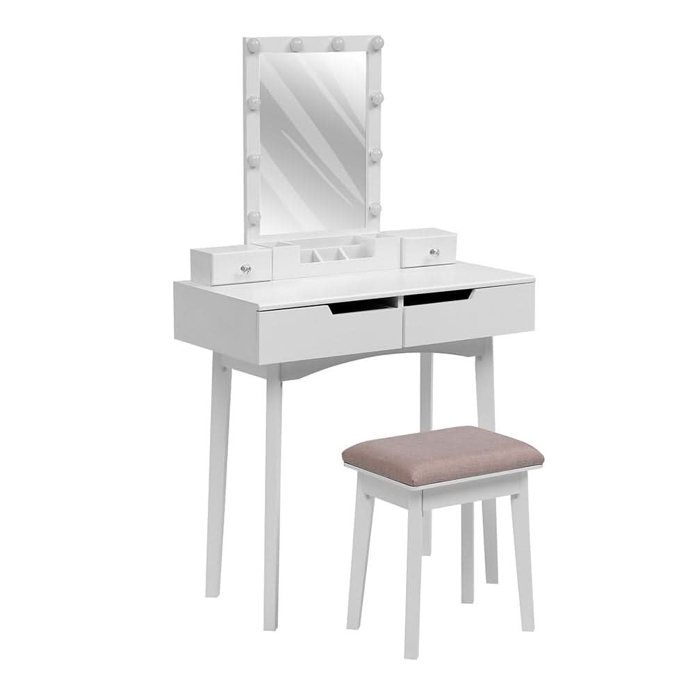 137cm H Modern Makeup Desk Set with Lighted Mirror and Stool — view 5