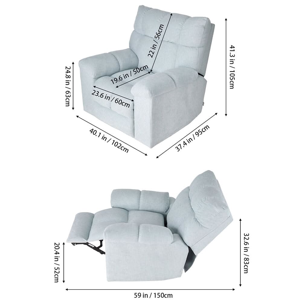 Electric Recliner Chair with Rocking & Swivel Functions and UK Plug — view 3