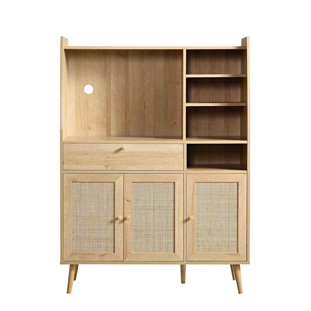 Frances Woven Rattan Kitchen Cabinet, Natural — view 4